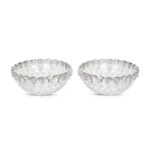 Crystal bowl with design silver set of 2