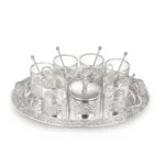 silver Kawa set with sugar bowl & spoons