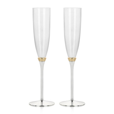 Silver - Gold Base Champagne Flute