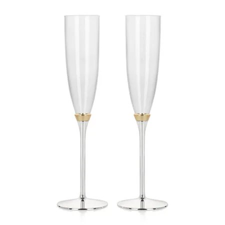 Silver - Gold Base Champagne Flute