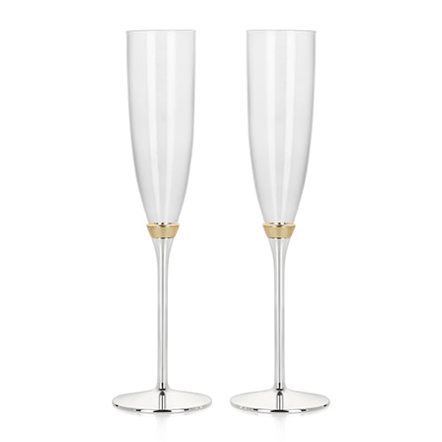 Silver - Gold Base Champagne Flute