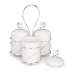 silver Set of 3 Bowls with Lid & Handle-3