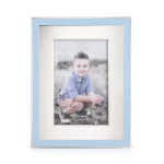 silver sky blue border photo frame