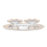 oval tray with 2 set of galvanic platter in peach color