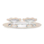 silver peach Oval tray with set of 2 galvanic platter