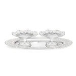 silver Oval tray with set of 2 galvanic platter