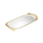 Dual Tone Silver Cutwork Oval Designer Tray