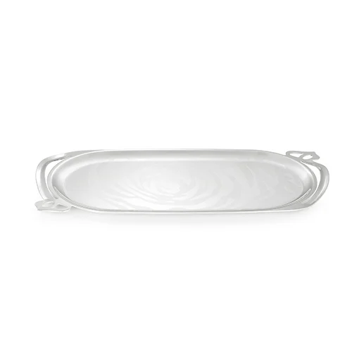 Silver Cutwork Oval Designer Tray