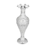 white silver vase