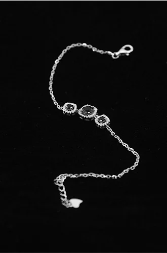 black diamond silver chain