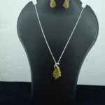 gold plated peacock pendant set