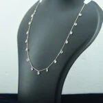 pink gold single crystal necklace-2