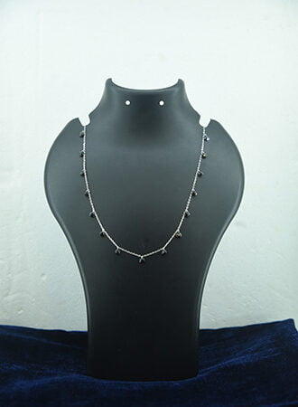 Black Crystal Necklace 1 Layer