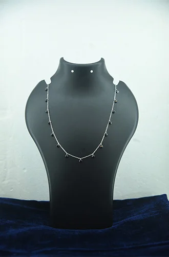 Black Crystal Necklace 1 Layer