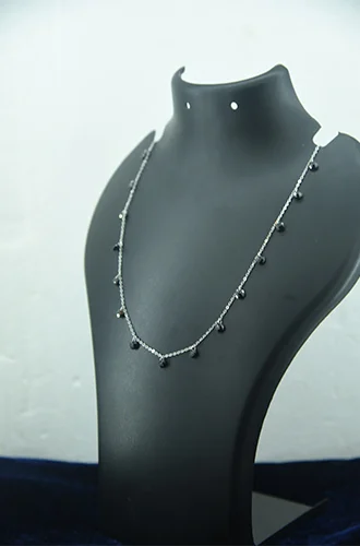 Black Crystal silver Necklace