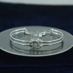 fancy silver hand kada for women