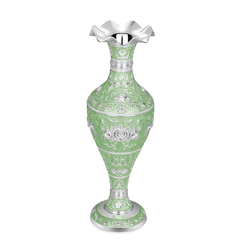 silver green vase-3