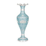 sky blue silver vase