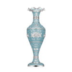 sky blue silver vase