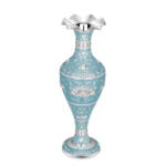 sky blue silver vase