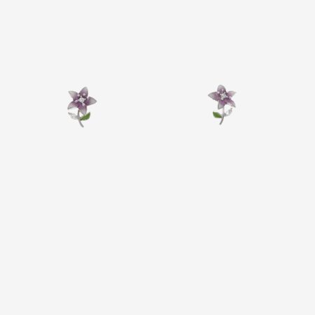 Elegant Mauve Floral Earrings