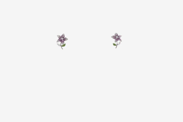 Elegant Mauve Floral Earrings