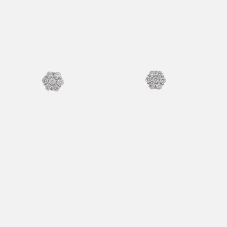 Radiant Diamond Flower Earrings