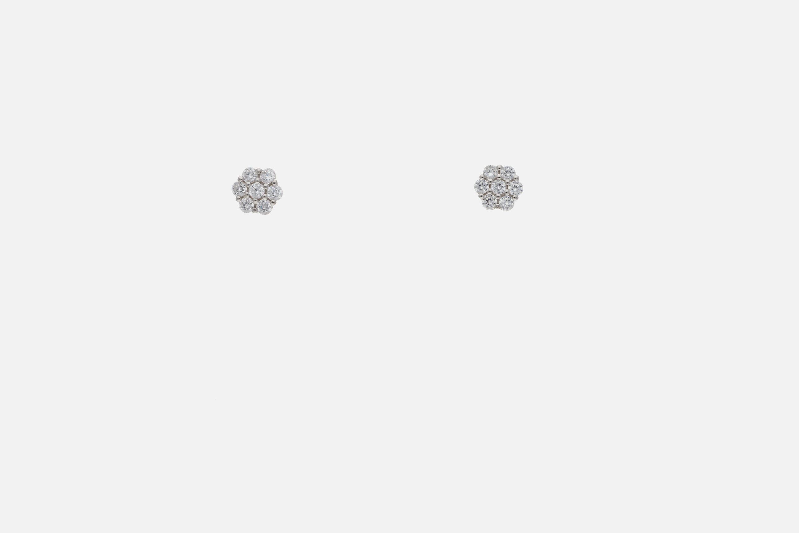 Radiant Diamond Flower Earrings