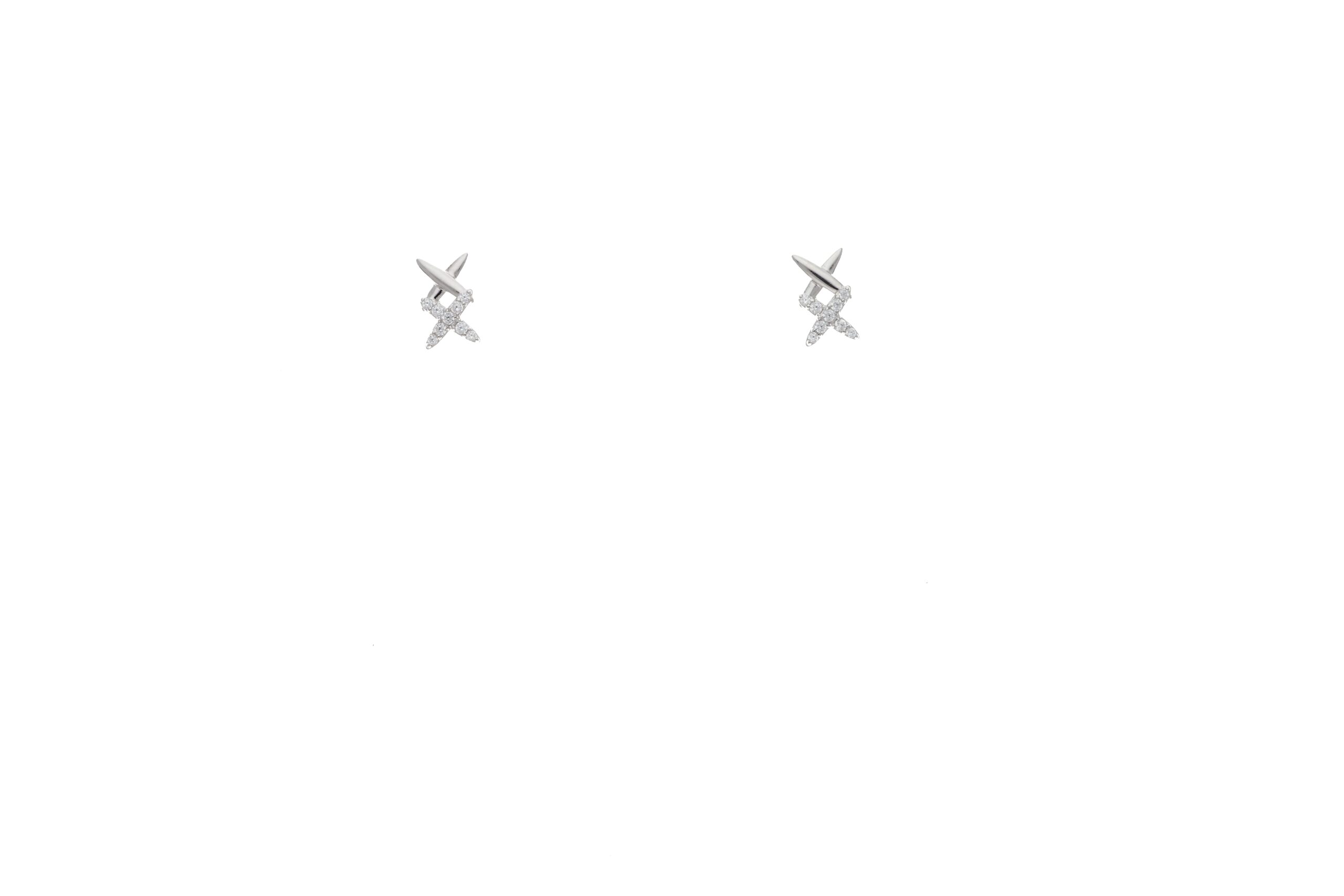 Intertwined X Diamond Studs