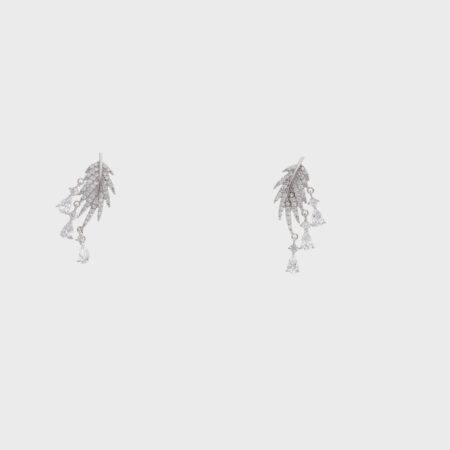 Diamond Feather Cascade Earrings
