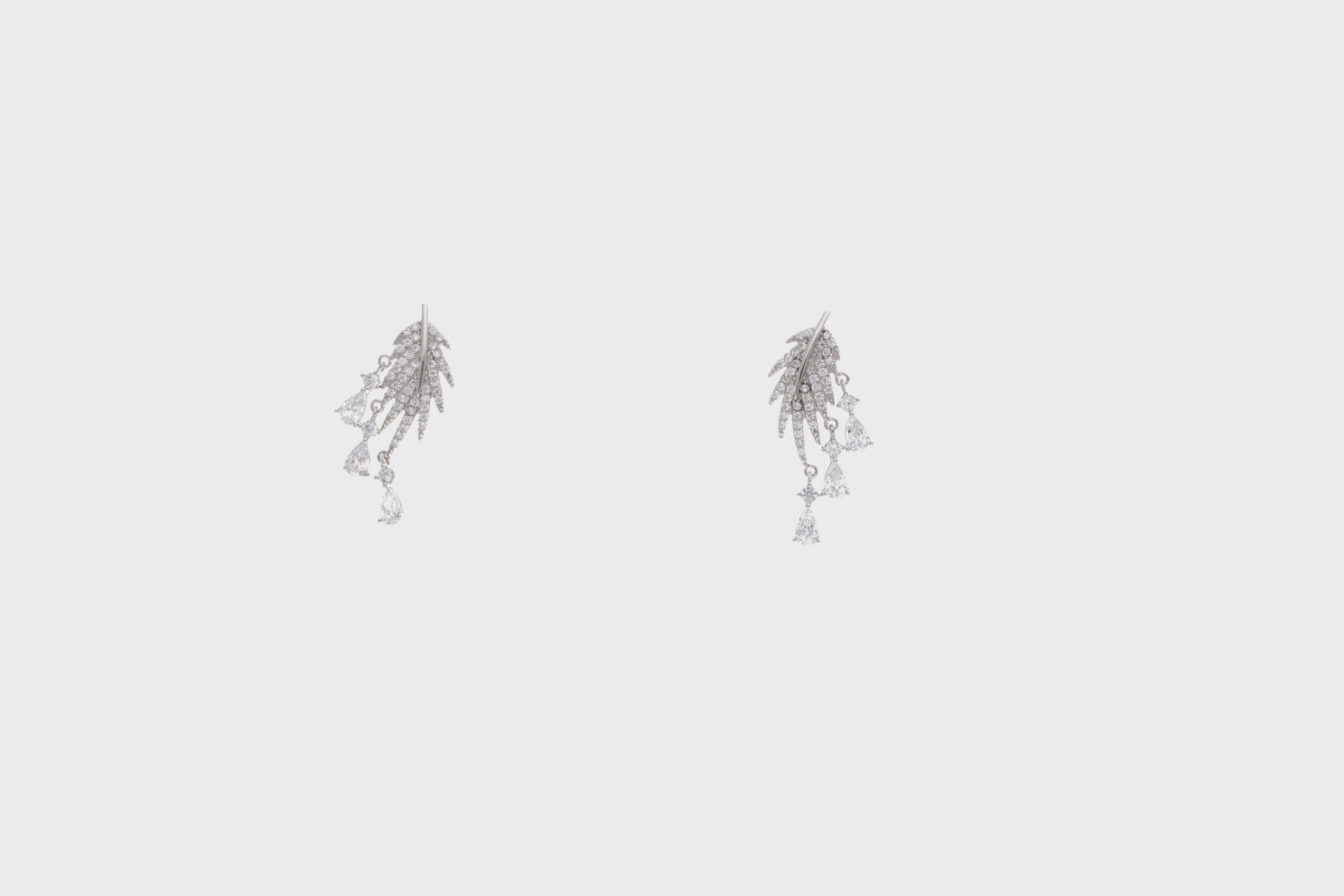 Diamond Feather Cascade Earrings