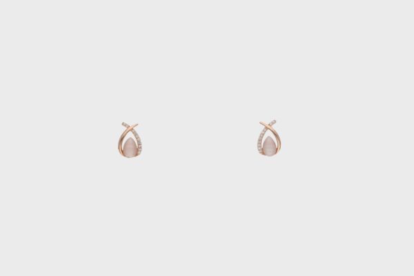 Rose Gold & Moonstone Drop Earrings