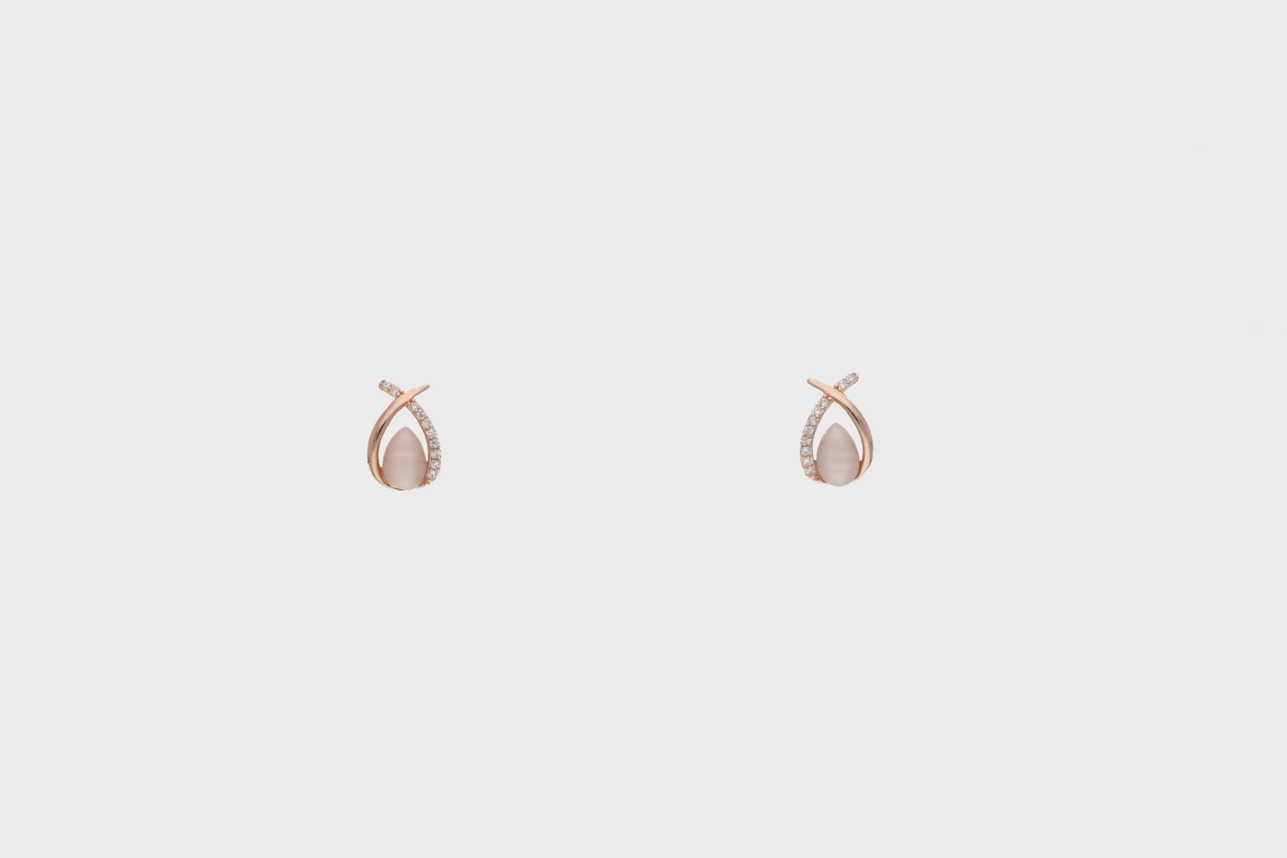 Rose Gold & Moonstone Drop Earrings