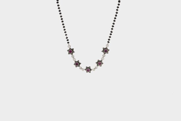 Five Oxidized Stars Connected Mangalsutra