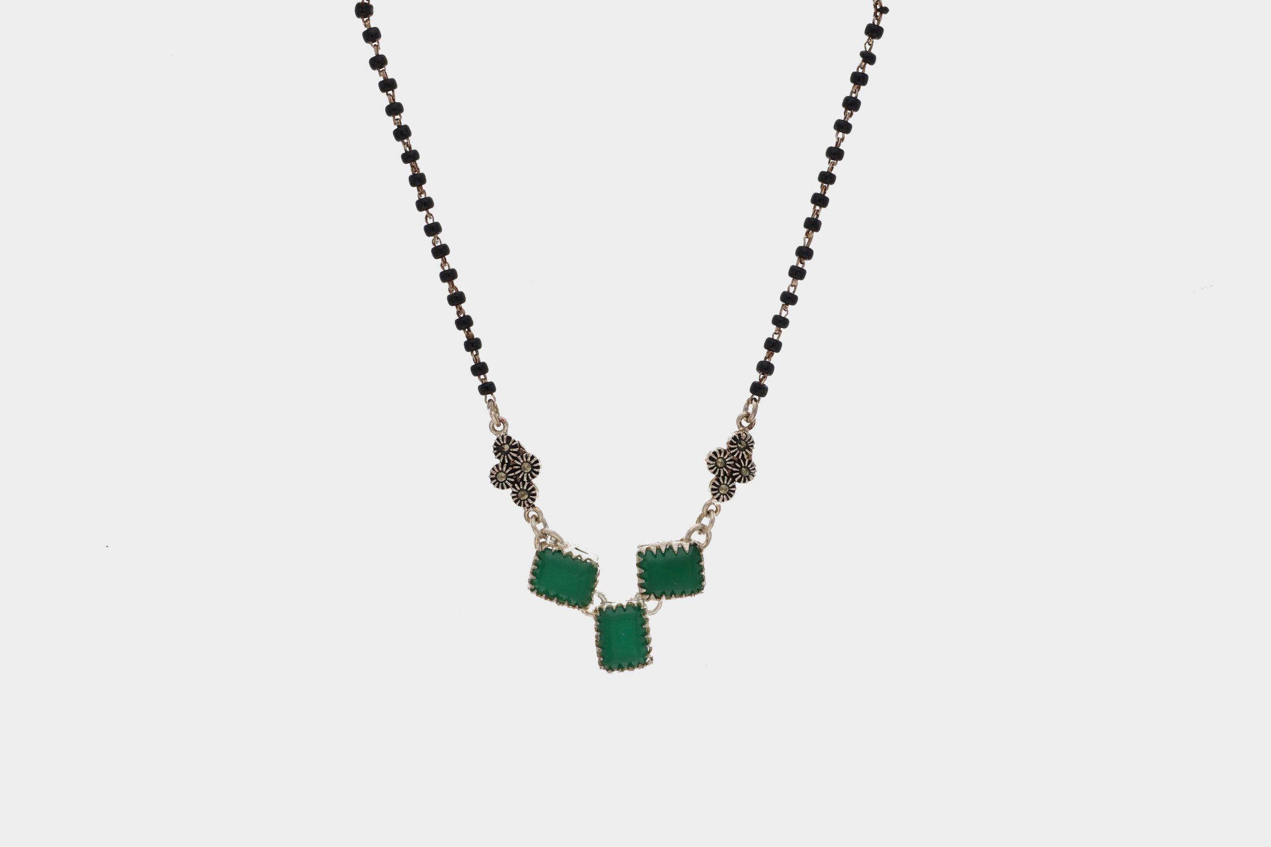 Green Diamond Stone Fancy Mangalsutra