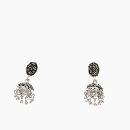 Oxidized Silver Jhumki