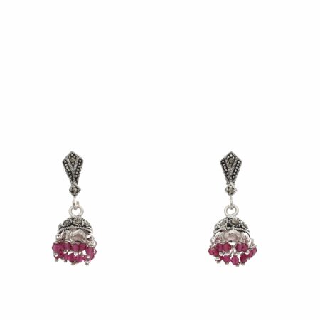 Silver Oxidized Jhumki