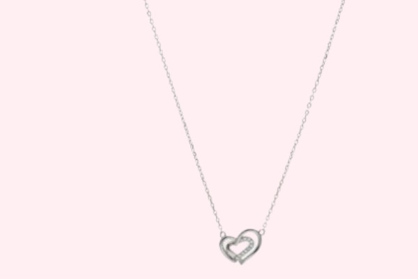 Silver Heart Interlocked Necklace