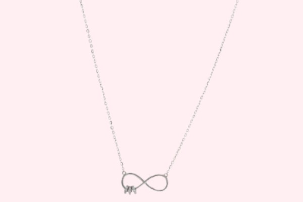 Silver Studded Infinity Pendant