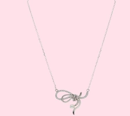 Silver Peary Love Pendant with Linked Chain