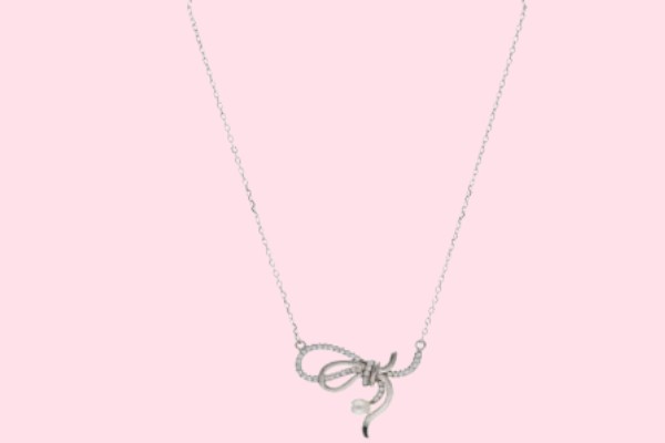 Silver Peary Love Pendant with Linked Chain