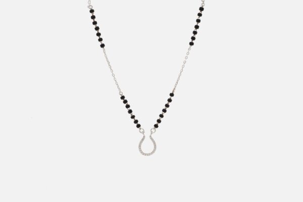 Sterling Silver Diamond Mangalsutra Pendant Chain for Women