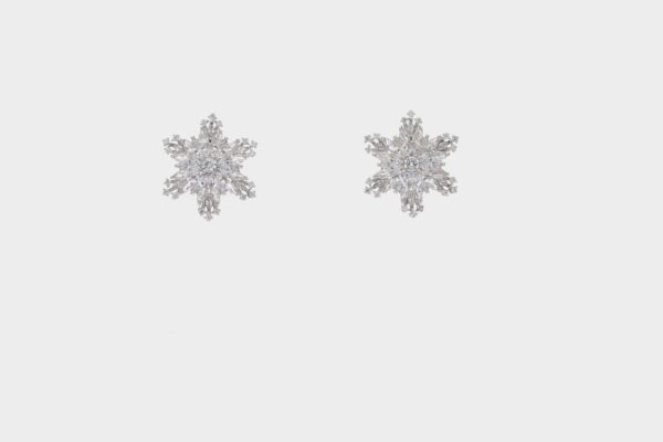 Sparkling Snowflake Stud Earrings