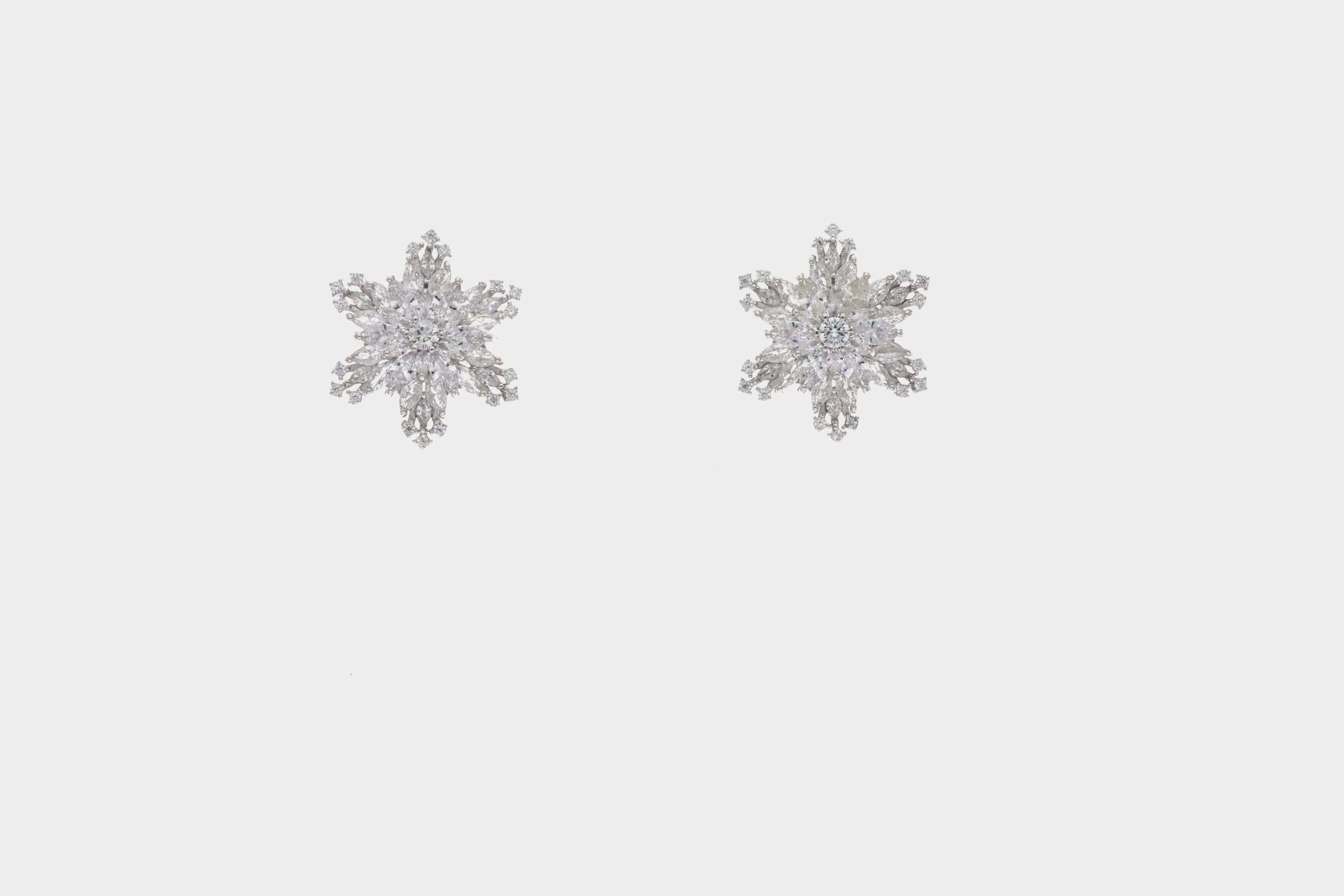 Sparkling Snowflake Stud Earrings
