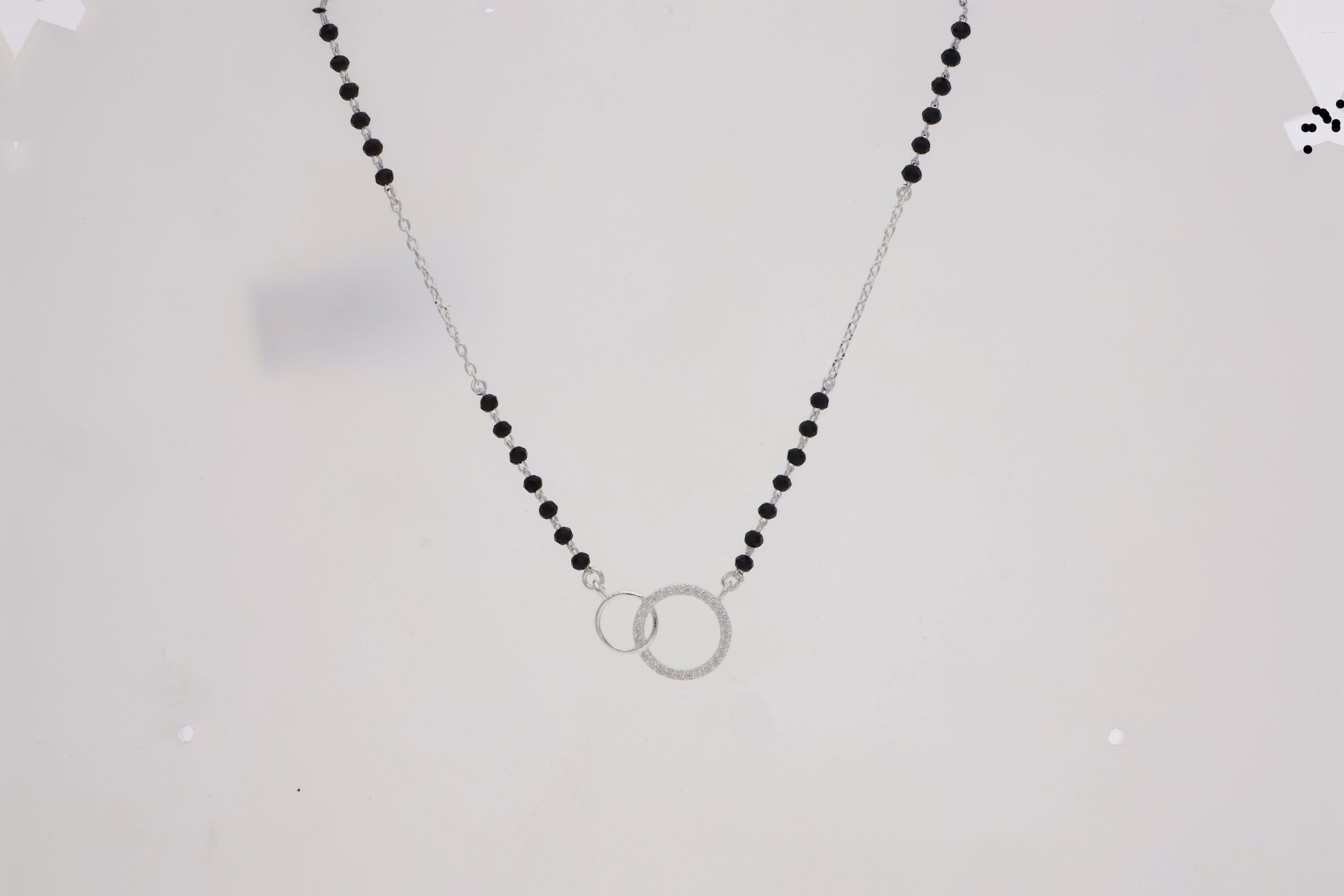 Two Rings Interconnected Silver Mangalsutra