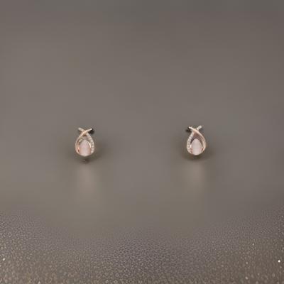 Rose Gold & Moonstone Drop Earrings